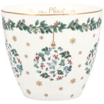 GREEN GATE Latte cup Joelle White 300 ml, zelená barva, porcelán 300ml