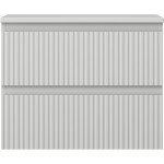 MEXEN/S - Rivel koupelnová skříňka pod umyvadlo 60 cm s deskou, 2 zásuvky, reliéf , šedá mat 91A20-06047-2-BFFC62