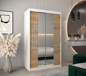 Šatní skříň Abi Y1 Barva korpusu: Bílá, Rozměry: 120 cm, Dveře: Dub artisan