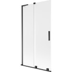 MEXEN/S - Velar L dvoukřídlá posuvná vanová zástěna 100 x 150, dekor, černá 896-100-003-31-70