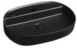 ISVEA - INFINITY OVAL keramické umyvadlo na desku, 60x40cm, černá mat 10NF65060-2N