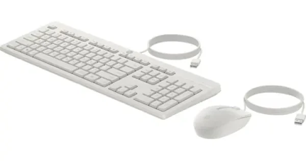HP 225 bílá / Drátový set klávesnice a myši / USB-A / 1200 dpi
