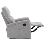 Relaxační křeslo, manuální ovládání, světle šedá látka