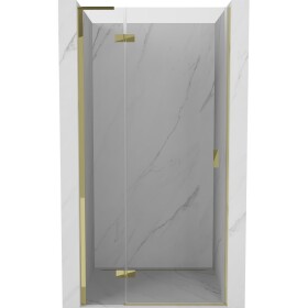 MEXEN/S - Mist-H L sprchové dveře křídlové levé 85, transparent, zlatá 8A5L-085-000-50-00-L