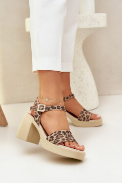 Zazoo 40386 Dámské Kožené Sandály Na Korku Leopardí Hnědo-Bežové 38