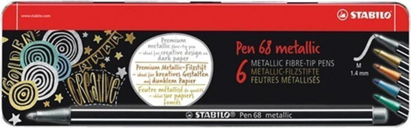 Fixa STABILO Pen 68 metalic sada ks kovovém pouzdru