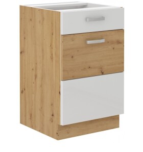 Spodní skříňka Artisan 50 D 1F 1S BB - Premium Box Barva korpusu: Dub artisan, Barva dvířek: Bílý lesk