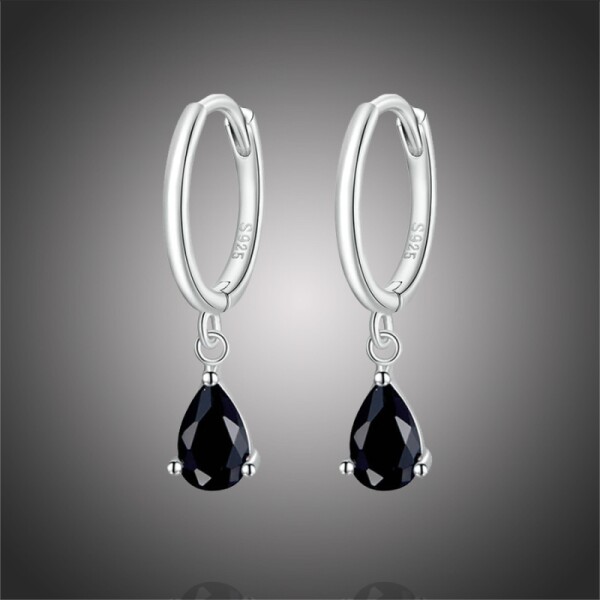 Stříbrné náušnice Swarovski Elements Dióna, stříbro 925/1000, Černá