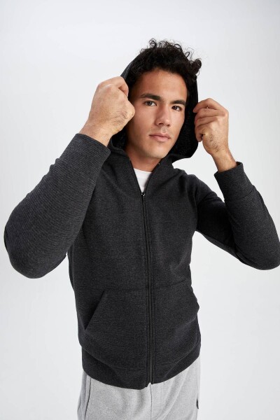 DEFACTO Regular Fit Hooded Zipper Sweatshirt