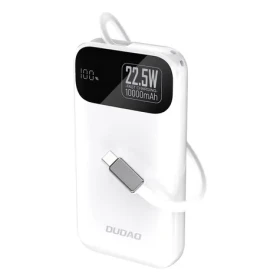 Dudao K31 10000mAh bílá / Powerbanka / s vestavěným kabelem / 22.5W (195941)