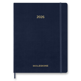 Diář Moleskine Essential 2026 - měkké desky, XXL, týdenní, vertikální, modrý