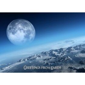 Pohlednice 3D Měsíc Skály Led