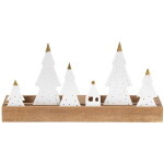 Räder Svícen Fir Trees 25 cm, bílá barva, přírodní barva, dřevo, porcelán