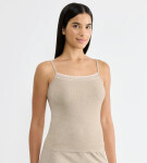 Dámské tílko GO Ribbed Spaghetti Top GRAY sv, béžové M013 SLOGGI GRAY
