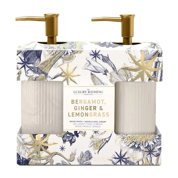 Grace Cole Dárková sada s péčí o ruce Bergamot/Ginger/Lemongrass, modrá barva, sklo