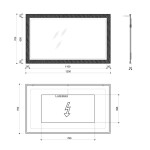 SAPHO - FLUT zrcadlo s LED podsvícením 120x70cm, bílá FT120
