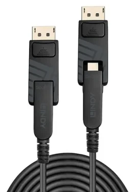 Lindy Fibre Optic Hybrid Mini DisplayPort 1.4 černá / DisplayPort kabel / 20 m / 8K 60Hz / 32,4 Gbit/s (38481)