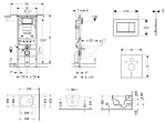 GEBERIT - Duofix Modul pro závěsné WC s tlačítkem Sigma30, bílá/lesklý chrom + Duravit ME by Starck - WC a sedátko, Rimless, SoftClose 111.355.00.5 NM5