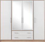 Šatní skříň Smart SR1 Varianta: Se zrcadlem, Barva korpusu + barva dveří: Dub sonoma + Bílá