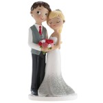 Dortisimo Dekora figurka Novomanželé s červeno-bílými růžemi 16 cm