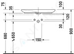 DURAVIT - Puravida Umyvadlová mísa bez přepadu, 695x415 mm, bílá 0370700000