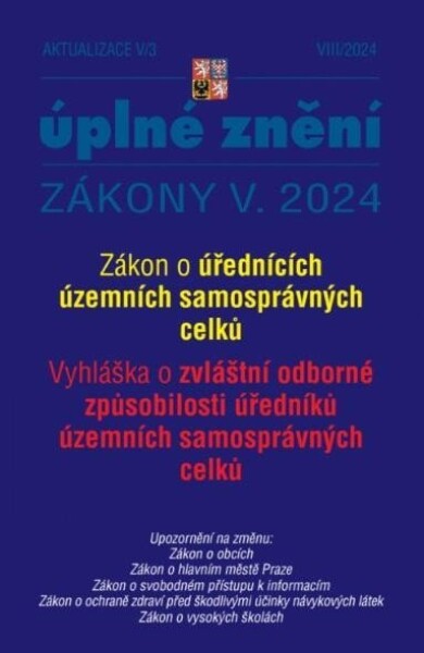 Aktualizace V/3 Zákon úřednících územních samosprávných celků územních samosprávných celků