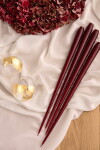 Ester & erik Svíčka Taper 32 cm – 44 Deep Wine Matt – set 2 ks, červená barva, vosk