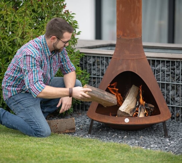 Zahradní krb z oceli – Westmann (rez)