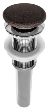 SAPHO - Umyvadlová výpust 5/4", click-clack, betonová zátka, černý granit NDBH7001