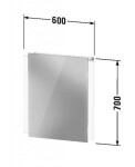 DURAVIT - Ketho.2 Zrcadlová skříňka s LED osvětlením, 70x60x16 cm, 1 dvířka, panty vpravo K27135R00001000