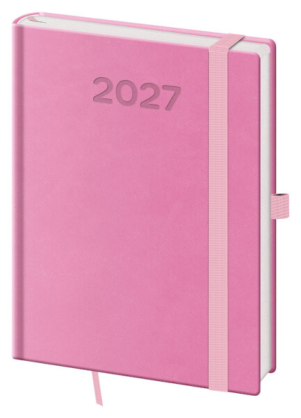 Týdenní diář 2027 Helma B6 Print Pop růžový