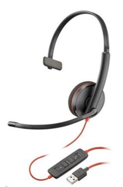 Poly Blackwire 3210 černá / Náhlavní souprava / mikrofon / jedno sluchátko / USB-A (80S01AA)