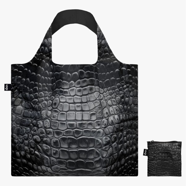 Skládací nákupní taška LOQI CROCODILE Black