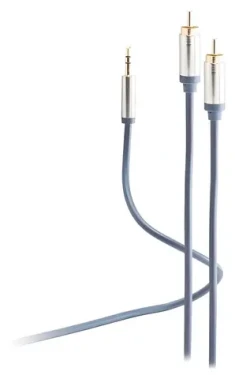 Shiverpeaks Flexline modrá / Propojovací audio kabel / Jack 3,5 mm - 2x Cinch / 0,75 m / pozlacené konektory (FL31-32131)