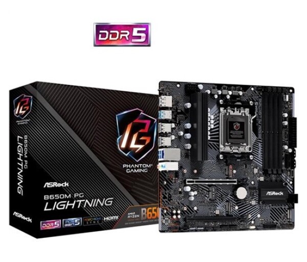 ASRock MB Sc AM5 B650M PG LIGHTNING, AMD B650, 4xDDR5, 1xDP, 1xHDMI, mATX EDF_380892