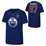 Outerstuff Dětské tričko Connor McDavid #97 Edmonton Oilers NHL Flat Captains Name & Number Short Sleeve Cotton Velikost: Dětské S (122 – 134)