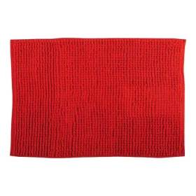 MSV CHENILLE červená / Koupelnová předložka / mikrovlákno / protiskluzová / 50 x 80 cm