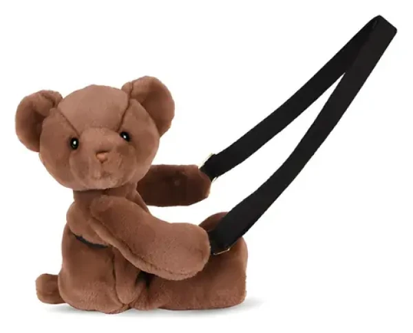 DOUDOU Plyšová taška přes rameno Medvídek hnědý / 30 cm / od 2 let (DC4380)