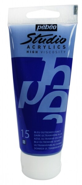 Akrylová barva Pébéo Studio Acrylic 100 ml - 015 ultramarín tmavý