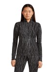 ICEBREAKER Wmns 260 Vertex LS Half Zip Delta AOP, Black/Snow/J velikost: S