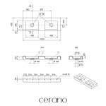 CERANO - Umyvadlo z litého mramoru Geminia - nástěnné - bílá matná - 163x45 CER-8050BD80375