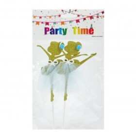 Dortisimo Zápich do dortu Baletky zlaté s modrou sukní (2 ks)