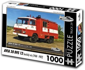 RETRO-AUTA Puzzle TRUCK č.29 AVIA 30 DVS 12 hasičský vůz (1968-1982)