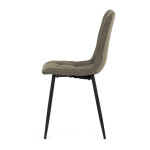 Židle jídelní, zelená látka cowboy, nohy černý kov