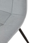 Židle jídelní, stříbrná látka, černý kov