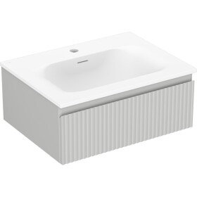MEXEN/S - Rivel koupelnová skříňka 60 cm s umyvadlem Vela, 1 šuplík, reliéf , šedá mat/bílá mat 91A20-06023-1-BF62-W23M01