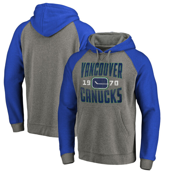 Fanatics Pánská Mikina Vancouver Canucks Timeless Collection Antique Stack Tri-Blend Raglan Velikost: