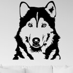 Samolepka Husky Barva: černá, Velikost: 100 x 81 cm