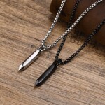 Pánský náhrdelník Edward Black - chirurgická ocel, Černá 60 cm