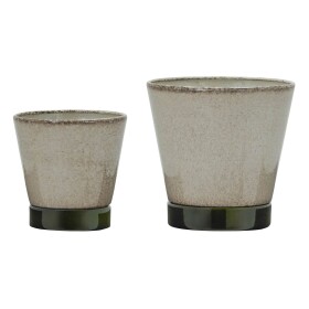 House Doctor Kovový obal na květináč Beige / Green – set 2 ks, béžová barva, kov